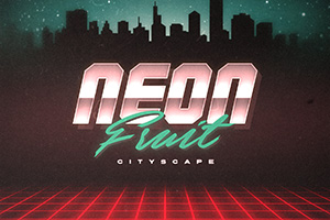 Neon Fruit Cityscape